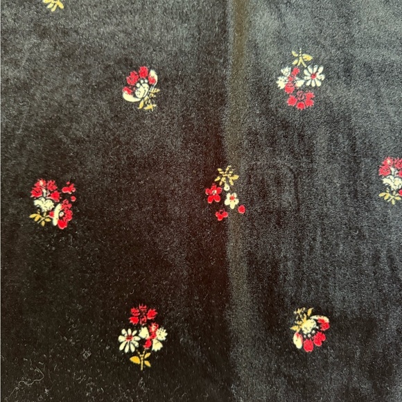 LOFT Women's Velvet Mockneck Shift Dress Black Floral, Size Large Long Sleeve - Picture 3 of 8